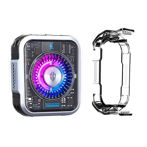Nubia RedMagic Magnetic Cell Phone Cooler 5 Pro with Clip, Cellphone Radiator Fan for Phone with RGB LED Semiconductor Heatsink Cooling 36W Mobile Phone Cooling Fan for Phone Gaming, Live Streaming
