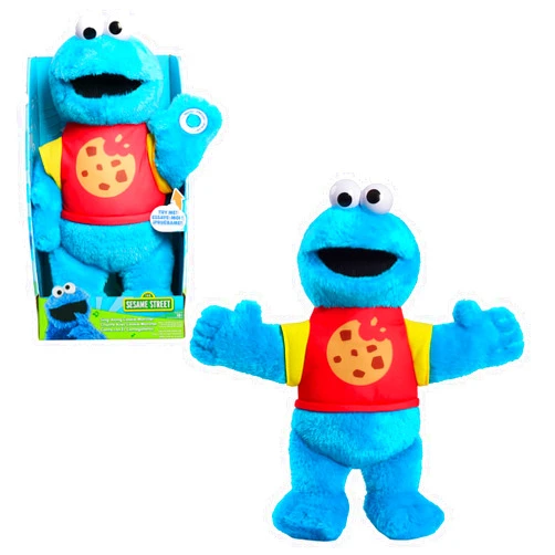 Just Play Sesame Street Sing-Along Cookie Monster 13-inch Plushie Stuffed Animal, Recycled Filling, Blue, Kids Toys for Ages 18 Month