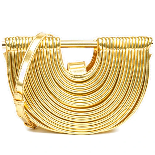 BBTT.ful Trendy Woven Evening Clutch Purse Half Round Designer Shoulder/Crossbody Bag Top-Handle Satchel Handbags