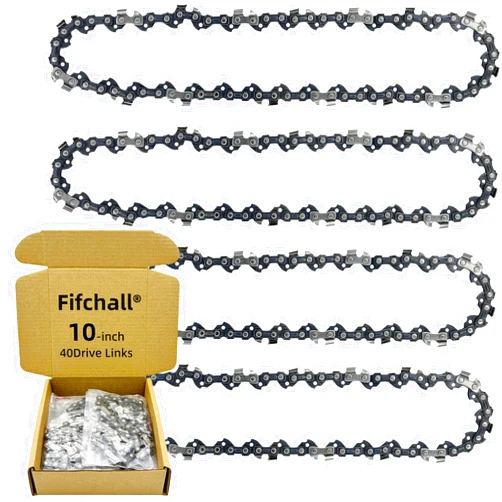 Fifchall 4 Pack 10 Inch Chainsaw Chain S40 3/8