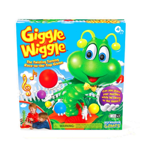 PlayMonster Giggle Wiggle Board Games for Kids, Family Game Night, Hand-Eye Coordination, Preschool Games, The Wiggle Race to Get Your Marbles to The Top Game, Ages 4+, Batteries Not Included