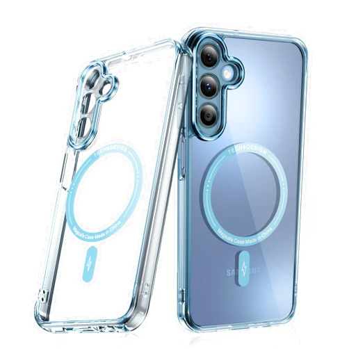 Generic Ermorgen Protective Case Compatible for Samsung Galaxy A15 5G, Magnetic Case Full Body Cover (Blue)