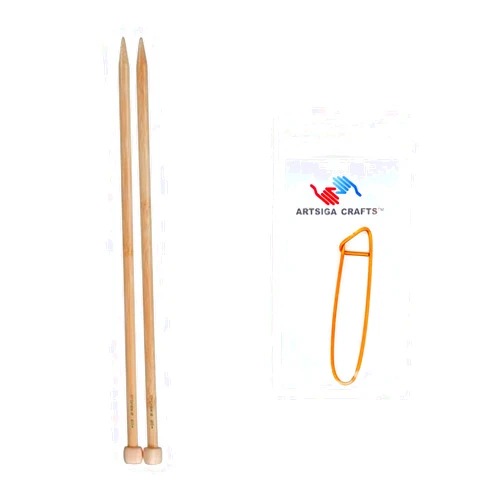 Clover Needlecraft Takumi Bamboo Single Point Knitting Needles 13 inch Size 8/5mm 3012 08 with Stitch Holder
