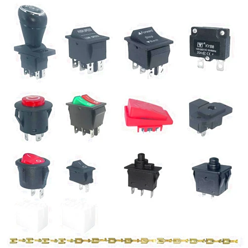 JRRXM 14PCS Set of Switch Kit for Power Wheels Kid's Ride on Toys Replacement Parts, Foot Pedal/Forward Stop Backward Shift/Push Button Power Supply/Reverse Handle Gear/High&Low Speed/Charging Port/Fuse