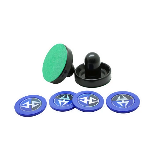 Hathaway Arcade Air Hockey 3.75-in Strikers and 2.87-in Pucks - Black and Blue
