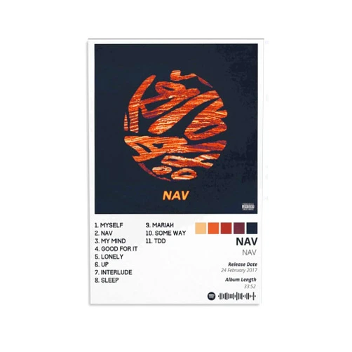 WUYUART Nav Album Cover Canvas Poster Print Music Posters for Room Aesthetic Gift Unframe-style12x18inch(30x45cm)