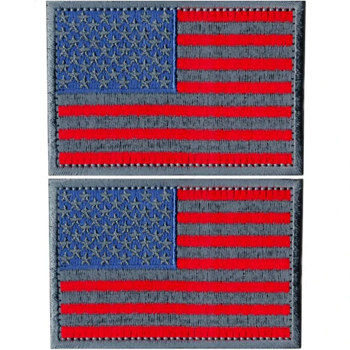 Laughing Lizards Aged American Flag (2-Pack) Iron On Patches, USA United States of America Applique, US Flag Patch, sew on for Cloth Uniform Hat Backpack Jacket Pants Accessories (Aged)