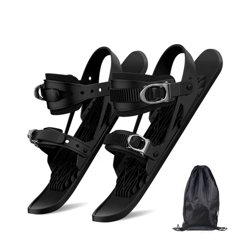 Sanpyl Mini Ski Skates for Snow, Short Mini Skating Ski Shoes Size Short Snowskates Snowblades Skiboards, Portable Ice Skates for Snow Winter Sports