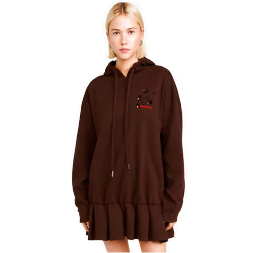 SHUSHU/TONG Women's 3D Rose Hoodie Dress