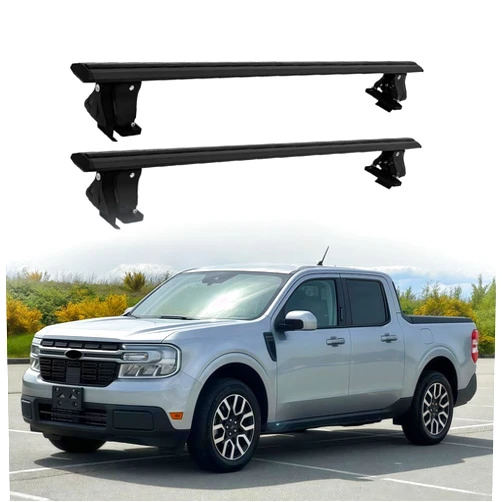 HawkstoneGroup 2Pcs Aluminum Alloy Lockable Crossbar fits for Ford Maverick 2022-2024 2025 Cross Bars Holder Car Roof Rail Rack Rooftop Luggage Cargo Carrier (Black)