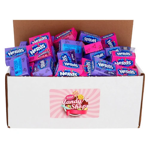 SECRET CANDY SHOP Nerds Mini Candy Bulk (50 Mini Boxes) (Grape & Strawberry)