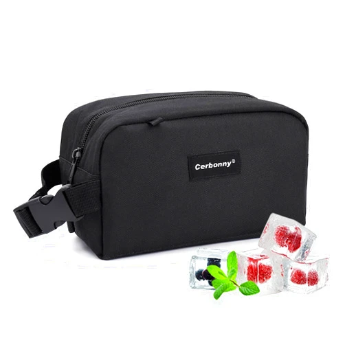 Cerbonny Cooler Bag Freezable Lunch Bag for Work School Travel,Leak-proof Small Lunch Bag,Small Insulated Bag For Kids 3+/Adults,Freezer Lunch Bags,Freezable Snack Bag,Black