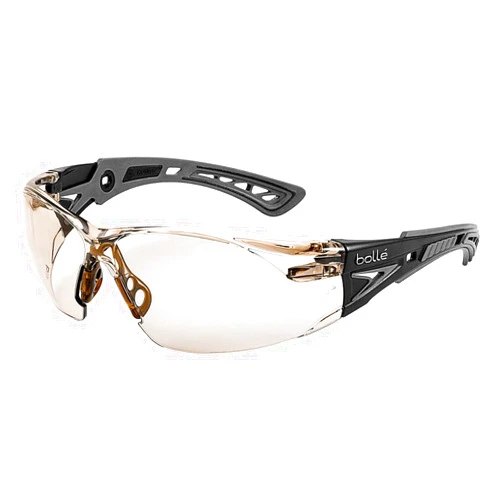 Bolle SAFETY Bollé Safety 40209, Rush+ Safety Glasses Platinum®, Black & Grey Frame, CSP Lenses
