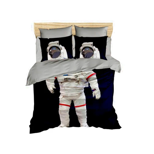 DecoMood Astronaut Bedding, Space and Astronaut Themed Quilt/Duvet Cover Set, Full/Queen Size, Boys Kids Bed Set (3)