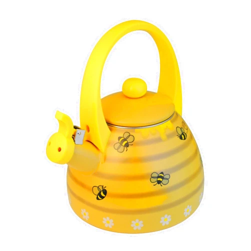 Supreme Housewares Whistling Tea Kettle for Stove Top Enamel on Steel Teakettle, Supreme Housewares Bee Hive Design Teapot Water Kettle Cute Kitchen Accessories Teteras (2.4 Quart, Bee Hive)