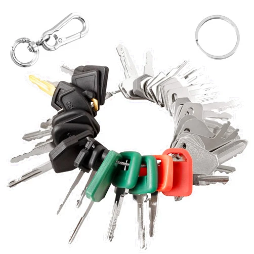 IDEASURE 39 PCS Heavy Equipment Key Set, Construction Ignition Master Key Kit Compatible with Case Takeuchi Komatsu Hyster Kubota Cat New Holland JCB Volvo Yanmar Daewoo Ford Hitachi and More