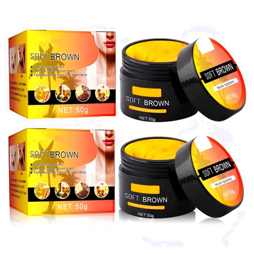 Muyeqaw 2PCS Eelhoe Tanning Cream, Eelhoe Soft Brown Intensive Tanning Luxe Gel Natural Carrot Oil Tanning Gel Tanning Cream for Outdoor Sun, Achieve Natural Tan Skin