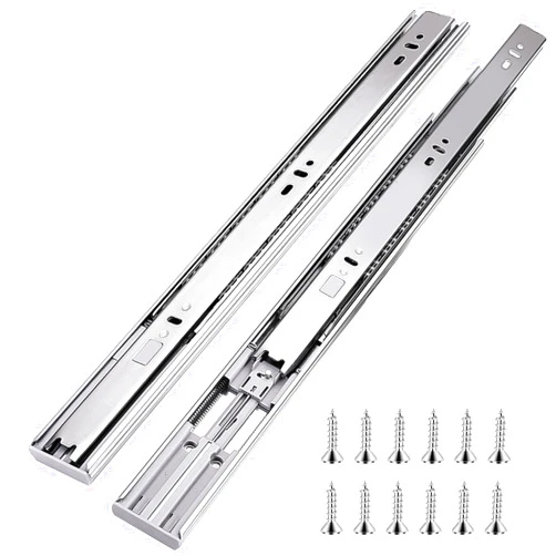 Sulawskys 10 inch Drawer Slides 1 Pairs (2pcs) Soft Self Close Full Extension Ball Bearing Drawer Slides 3 fold Full Stretch Side Mount Drawer Slides 100 LB Capacity Drawer Slide 10