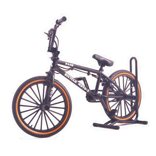 Ailejia Mini Metal Finger Bike Extreme Sports BMX Finger Bicycle Toys Game Set for Kids and Adults, Metal Bike Model Collections Decoration (BMX Black)