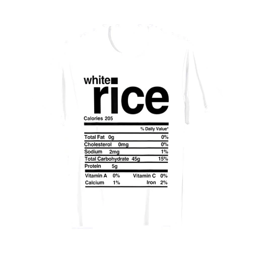 Tropique Jamaican Food Apparel White Rice Nutritional Value T-Shirt