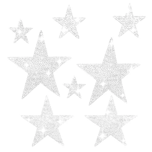 LLOUSSAK 8 Pieces Rhinestone Star Stickers Bling Car Decals Self Adhesive Diamond Car Stickers Silver Glitter Crystal Star Sticker for Cars Bumper Window Laptops Luggage