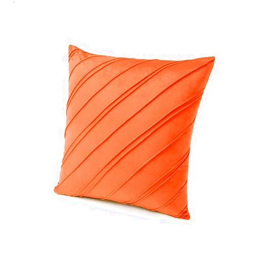 Generic Velvet Solid Color Pillow Cover, Ultra Soft Bed Sofa Pillowcase Cushion Cover Throw Pillow Case Home Decoration 45*45 cm (Orange)