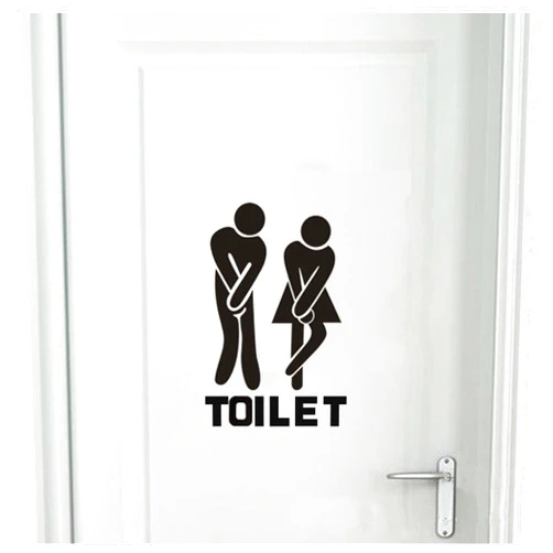 Bestjybt DIY Removable Washroom Toilet Bathroom WC Sign Door Accessories Wall Sticker Home Decor