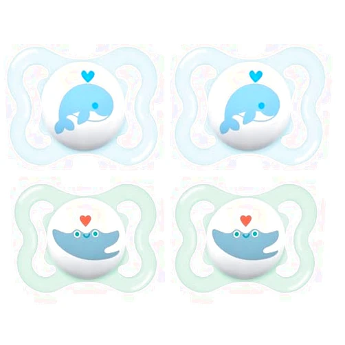 MAM Mini Air Pacifiers, Sensitive Skin Pacifier 0-6 Months for Breastfed Babies, Baby Boy Pacifiers, 0-6 (Pack of 4)