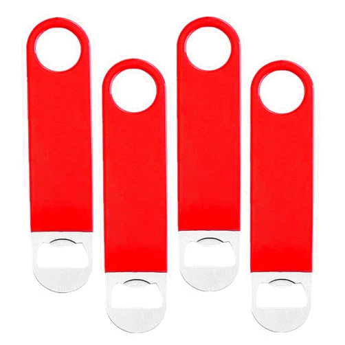 Opaceluuk 4 PCS Beer Bottle Openers,Bar Key for Bartender,Simple and Effective Flat Beer Openers(Skateboard-Red)