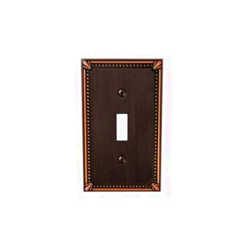 PlugIt 74TDB Imperial Bead Aged Bronze Cast Wall Plate