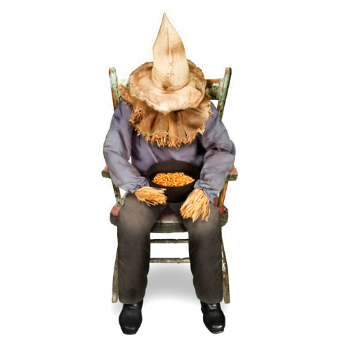 Spirit Halloween Sitting Scarecrow Animatronic | Halloween Décor | Horror Décor | 4.5 Feet | Scary Decoration | Motion and Sound Activated.