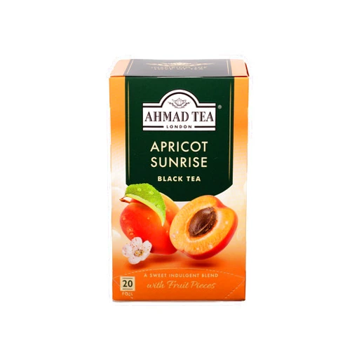 Ahmad Tea Black Tea, Apricot Sunrise Teabags, 20 ct (Pack of 6) - Caffeinated & Sugar-Free
