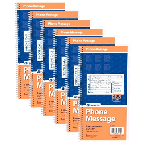 Adams Spiral Bound Phone Message Books