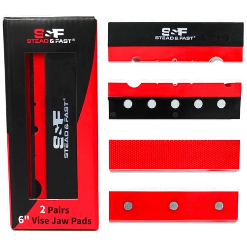 S&F STEAD & FAST Vise Jaws Covers Protectors, Soft Jaws for Bench Vise 6