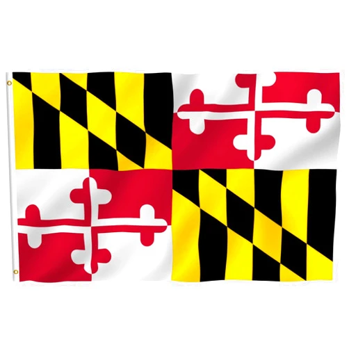 Anley Fly Breeze 3x5 Foot Maryland State Polyester Flag - Vivid Color and Fade proof - Canvas Header and Double Stitched - Maryland MD Flags with Brass Grommets 3 X 5 Ft