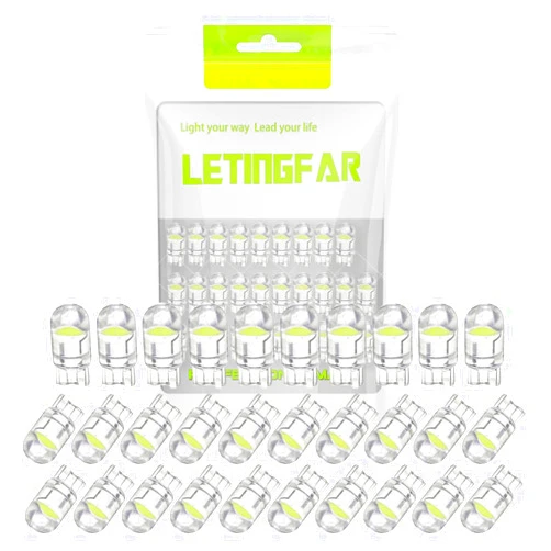 LETINGFAR TORYOR 194 LED Light Bulb White 6000K Pack of 30, 168 2825 W5W T10 Wedge COB Bulbs Error Free for Car Dome Map Door Courtesy License Plate