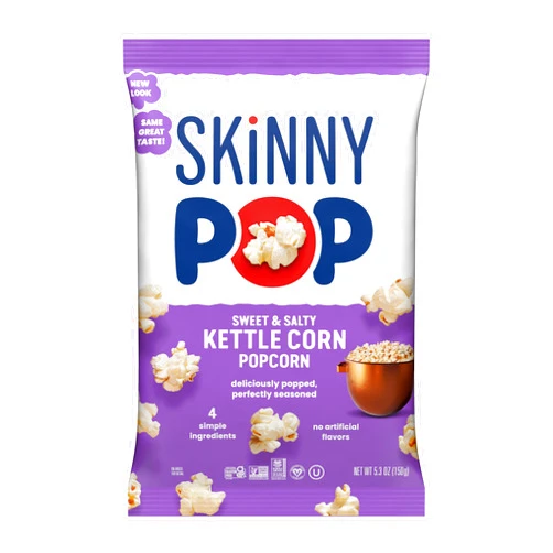SkinnyPop Popped Sweet & Salty Kettle Popcorn, Gluten Free, Vegan Popcorn, Non-GMO, Healthy Popcorn Snacks, Skinny Pop, 5.3oz Grocery Sized Bag