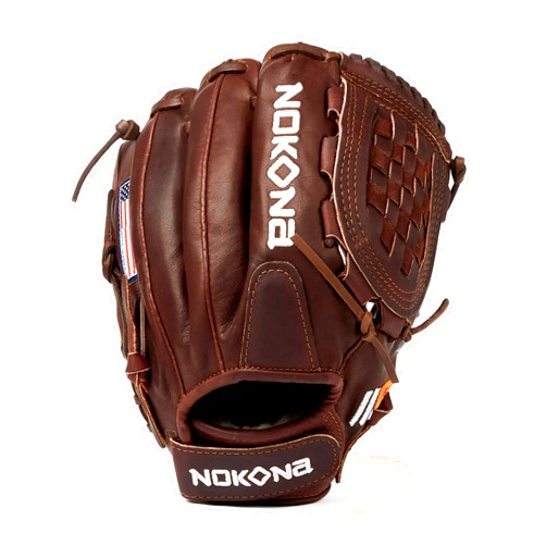 Nokona X2-V1250C Handcrafted X2 Elite Baseball and Softball Glove - Closed Web for Infield and Outfield Positions, Adult 12.5 Inch Mitt, Made in The USA