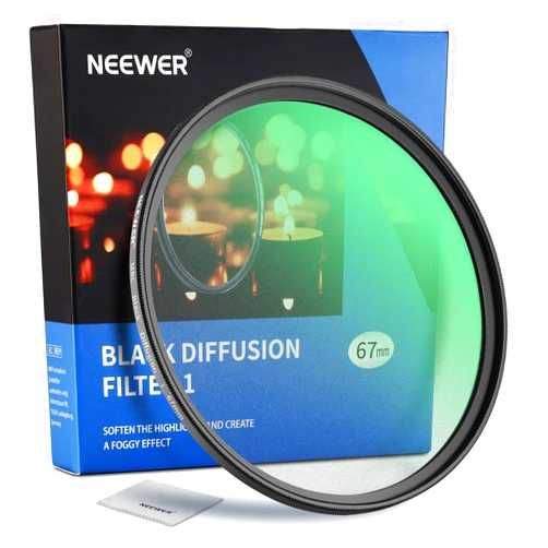 NEEWER 67mm Black Diffusion 1 Filter Mist Dreamy Cinematic Effect Filter Ultra Slim Water Repellent Scratch Resistant HD Optical Glass, 30 Layers Nano Coatings for Video/Vlog/Portrait Photography
