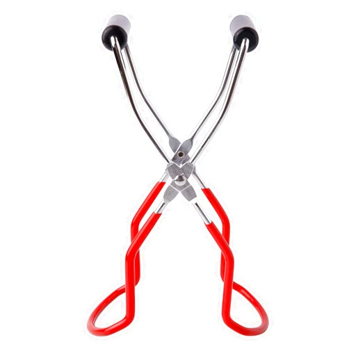 Eeoyu Canning Jar Lifter Tongs Stainless Steel Jar Lifter with Grip Handle for Home Kitchen (Red)