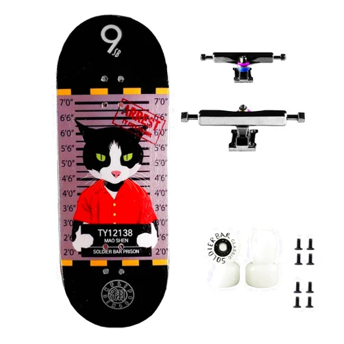 SOLDIER BAR Soldierbar Pro Fingerboard Complete (6-Laye 35.5mm Deep Concace Handmade Maple Deck+ ARK i 34.5 Truck+Pro Ice Wheels) (NO Skate NO Life)