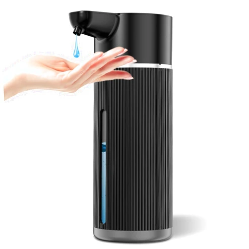 KUHJB Automatic Soap Dispenser Touchless, 14.2oz/420ml Dish Hand Soap Dispenser for Kitchen Bathroom, Adjustable Volume for Thick & Thin Liquid, USB C Rechargeable, Clog-Free, Black