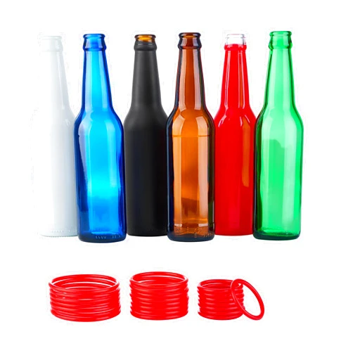 New valley warbler Vibrant Glass Bottle Throwing Carnival Game Set - 6 Colored Bottles with 24 Rings, Great for Backyard Fun, Holidays, Party Activities