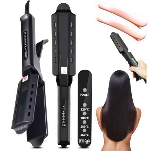 Liucocotos Ceramic Tourmaline Ionic Flat Iron Hair Straightener - Fast Heating Bio Ionic Flat Iron with 4-Step Temperature Control for Smooth, Silky Hair | Dual Wet & Dry Use (1 Pcs)