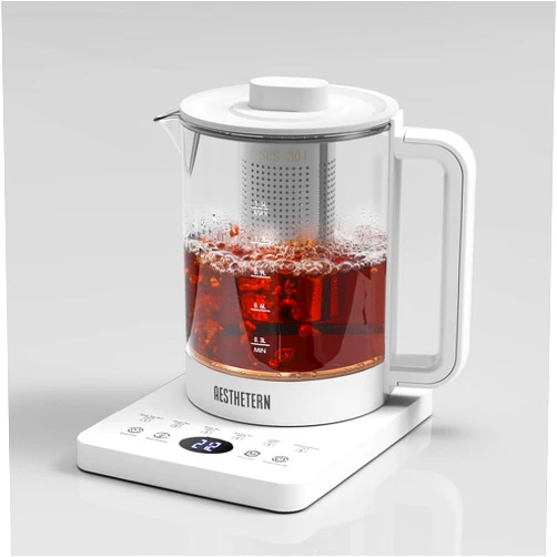 Aesthetern Electric Tea Kettle, 1.5L Large Glass Kettle & Teapot, Hot Tea Maker with Infuser for Loose Leaf Tea, Coffee, Boil Water, 6 Smart Presets, Temperature Control, 24H Keep Warm, Auto Shut-Off
