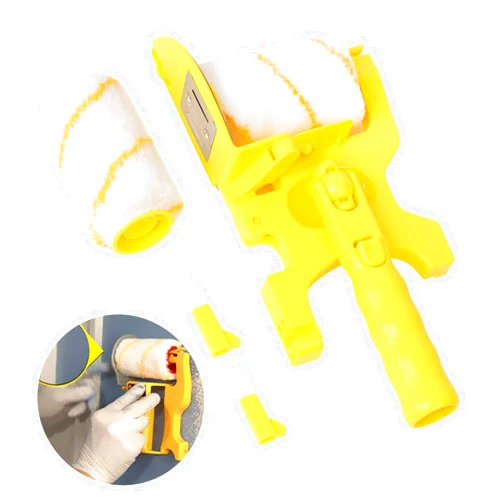 Rexroth Paint Edger Roller Brush, Multifunctional Hand-held Clean-Cut Paint Edger Roller Brush Portable Tool Kit, Rexroth Pole Mountable with Roller and Brush for Home Room Wall Ceiling Painting