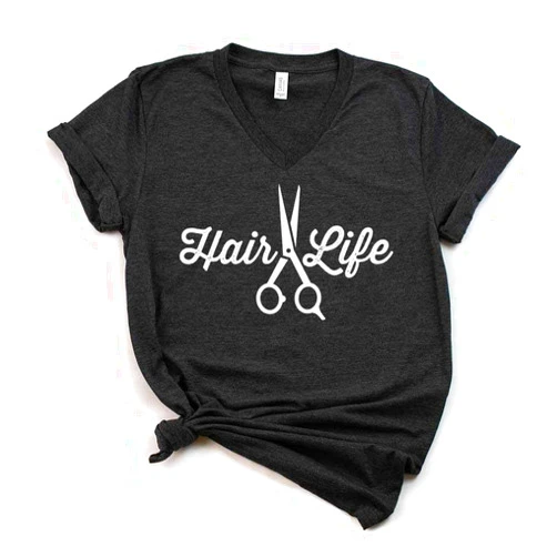 R2n fashions Hair Life Tees Hair Stylist T-Shirts Hair Dresser Salon Gifts Salon Accessories Gifts T-Shirts Tees