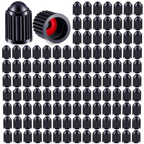 Nuanchu 1000 Pack Valve Stem Caps Tire Caps Plastic Black Valve Tire Covers for Cars, SUVs, Bike, Bicycle, Trucks, Motorcycles, Dust Proof, with O Rubber Ring