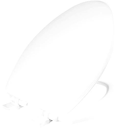 Bemis Ashland Modern Wood Toilet Seat with Decorative Edge, Slow Close, Secure Hinges, Made in USA, Elongated, Cotton White