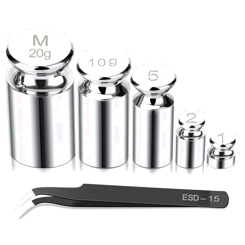Fuzion Calibration Weights 1g 2g 5g 10g 20g, Total 38g Stainless Steel Scale Calibration Weight Set, Calibration Weights for Digital Scale with Tweezers